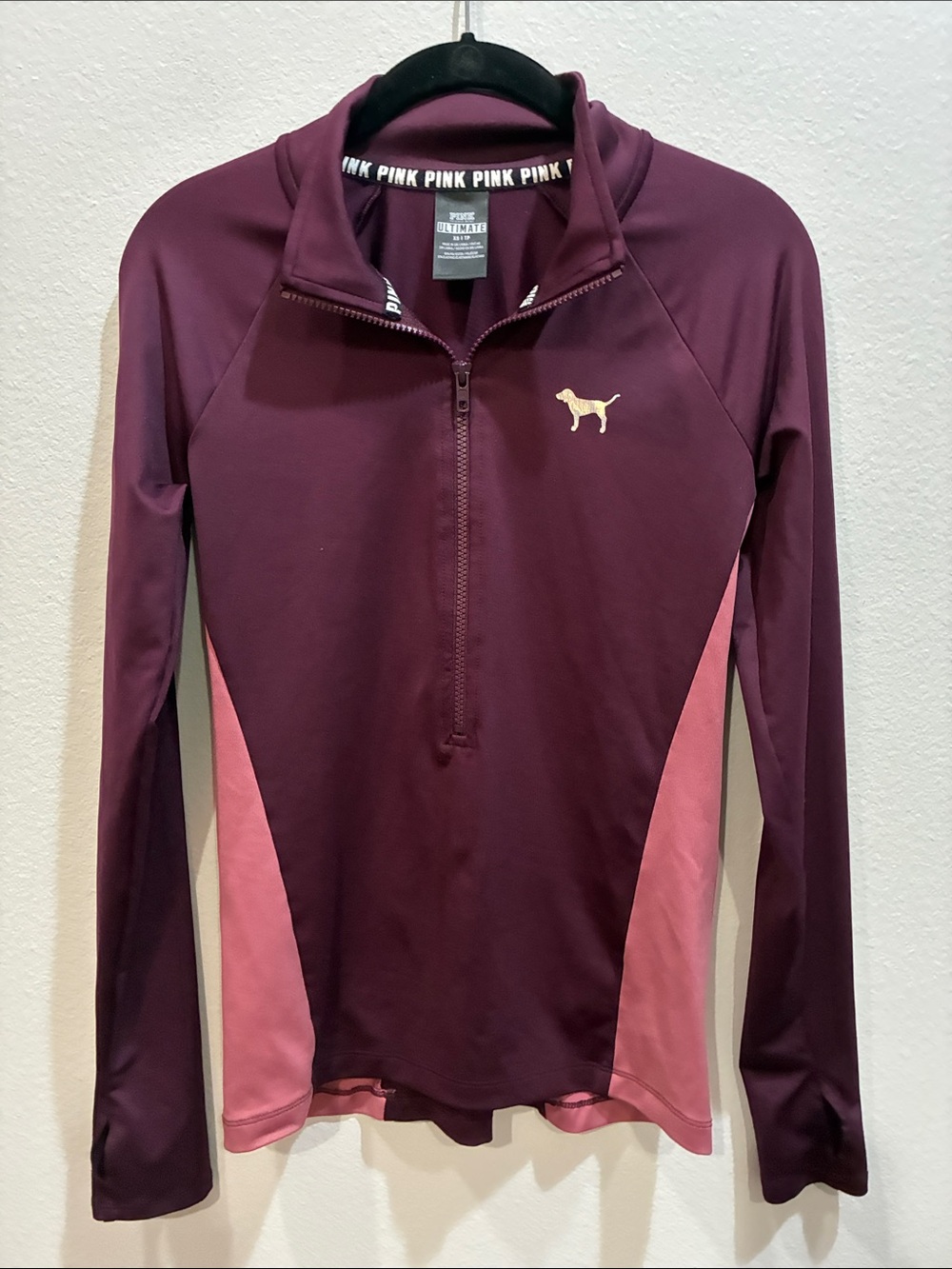 PINK Victoria's Secret Plum & Pink Half-Zip Zip Up